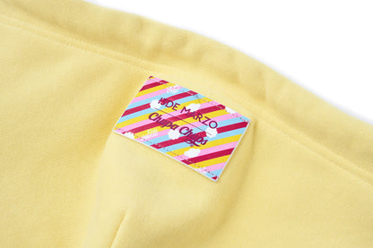 13DE MARZO Lollipop Wrapper Cropped Hoodie Yellow