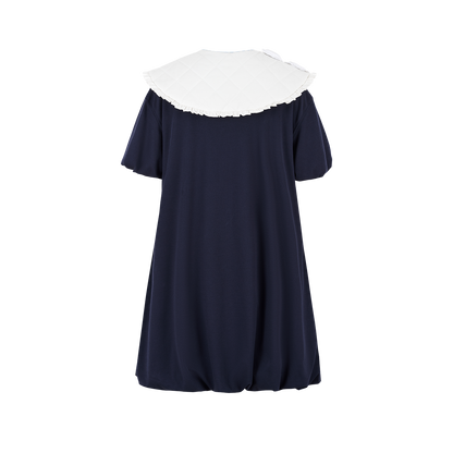 13DE MARZO Nighty Night Bear Collar Dress Navy Blue