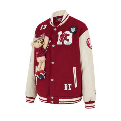 13DE MARZO Rolling Stones  Baseball Padded Jacket Red
