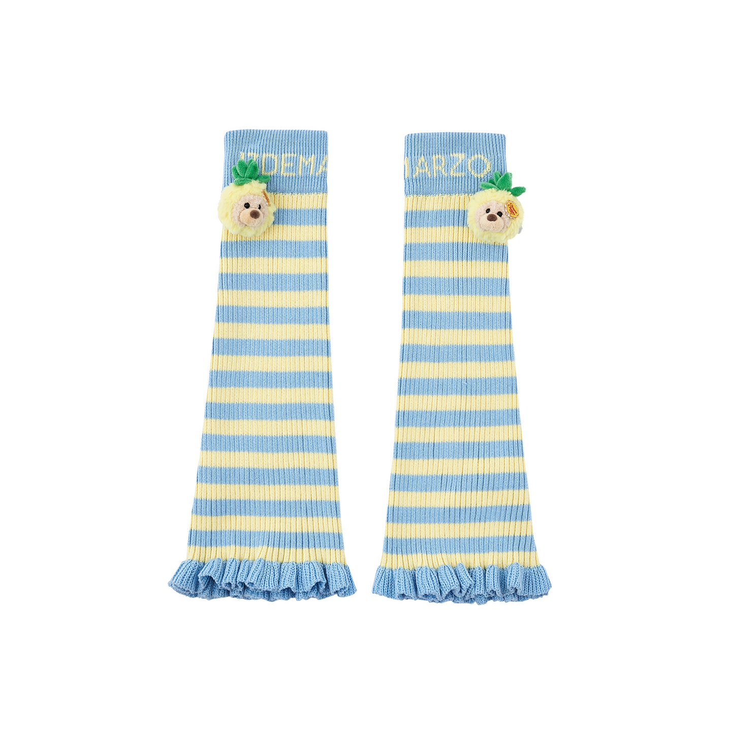 13DE MARZO Bear Rainbow Leg Warmer Blue