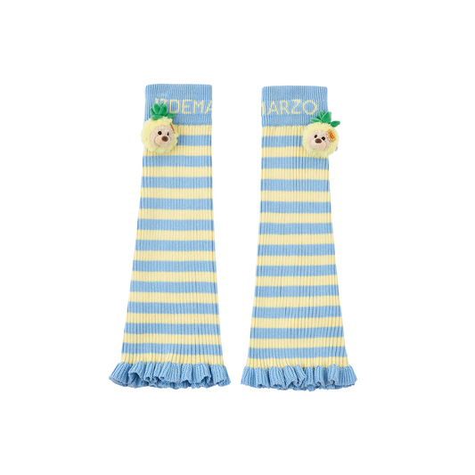 13DE MARZO Bear Rainbow Leg Warmer Blue