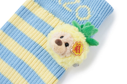 13DE MARZO Bear Rainbow Leg Warmer Blue