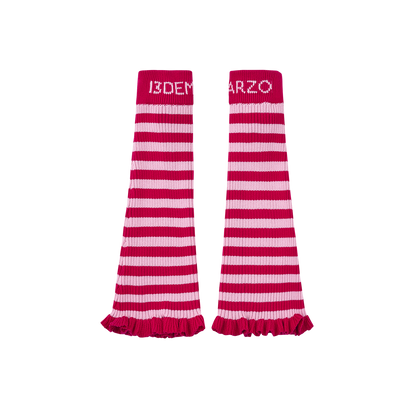 13DE MARZO Bear Rainbow Leg Warmer Rose Red