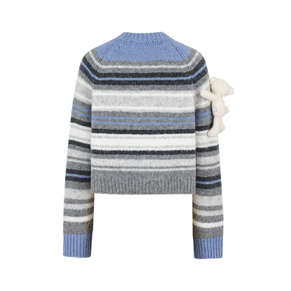 13DE MARZO Marzo Valley Colored Lines Sweater Blue