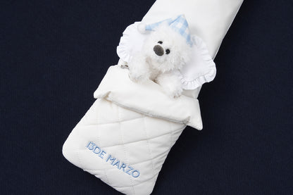13DE MARZO Nighty Night Bear Long-Sleeve Polo Navy Blue
