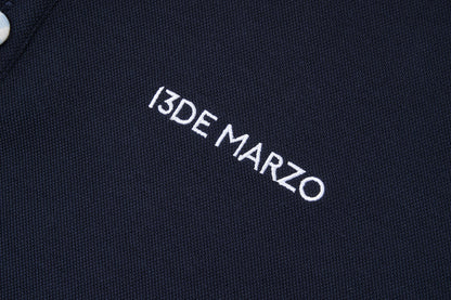 13DE MARZO Nighty Night Bear Long-Sleeve Polo Navy Blue