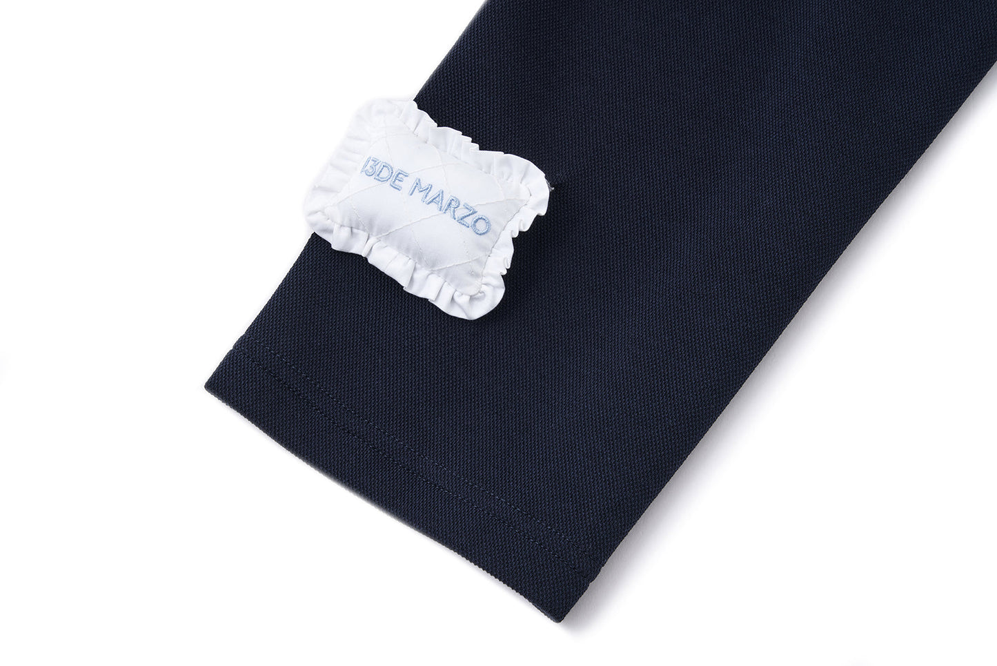 13DE MARZO Nighty Night Bear Long-Sleeve Polo Navy Blue