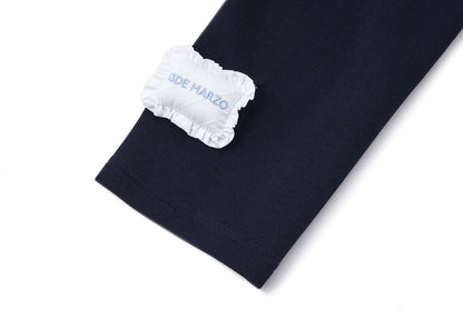 13DE MARZO Nighty Night Bear Long-Sleeve Polo Navy Blue