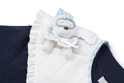 13DE MARZO Nighty Night Bear Collar Dress Navy Blue
