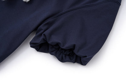 13DE MARZO Nighty Night Bear Collar Dress Navy Blue