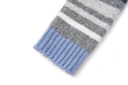 13DE MARZO Marzo Valley Colored Lines Sweater Blue