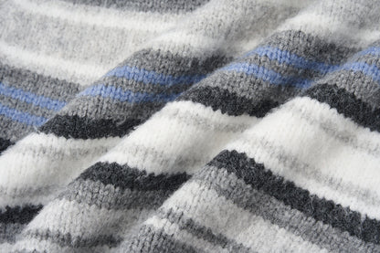 13DE MARZO Marzo Valley Colored Lines Sweater Blue
