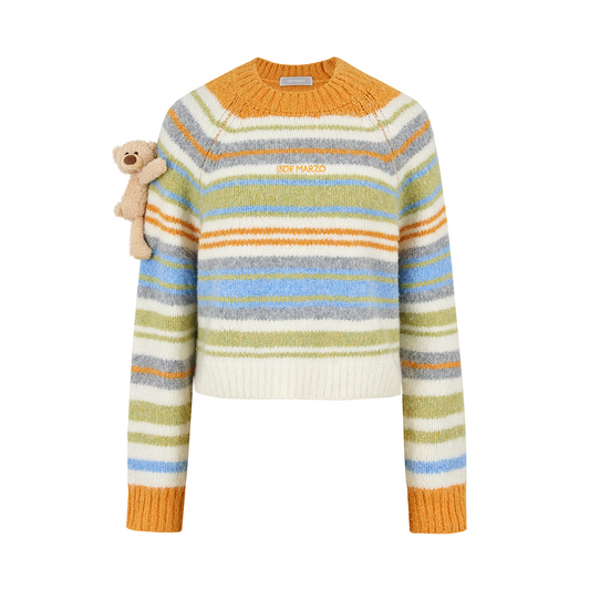 13DE MARZO Marzo Valley Colored Lines Sweater Yellow