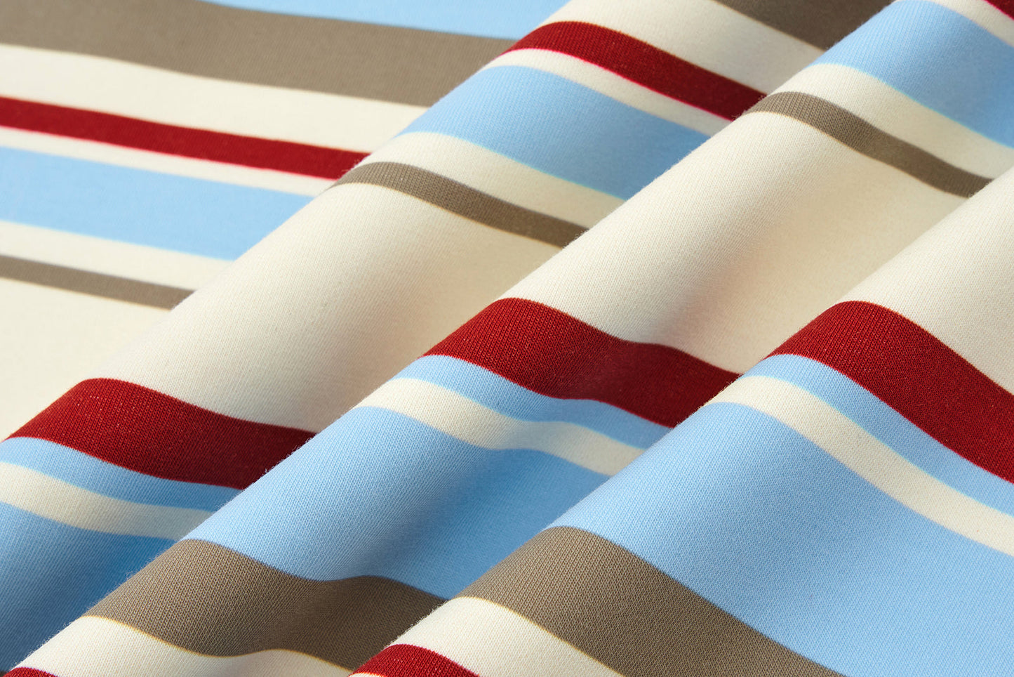 13DE MARZO V-Neck Polo Stripe T-shirt Blue