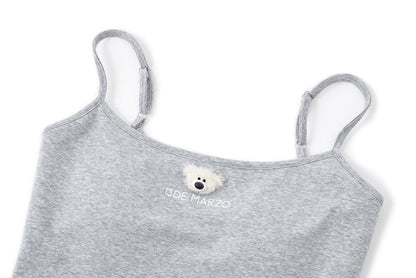 13DE MARZO Mini Bear Print Vest Grey