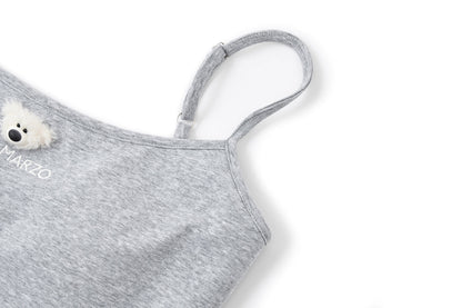 13DE MARZO Mini Bear Print Vest Grey
