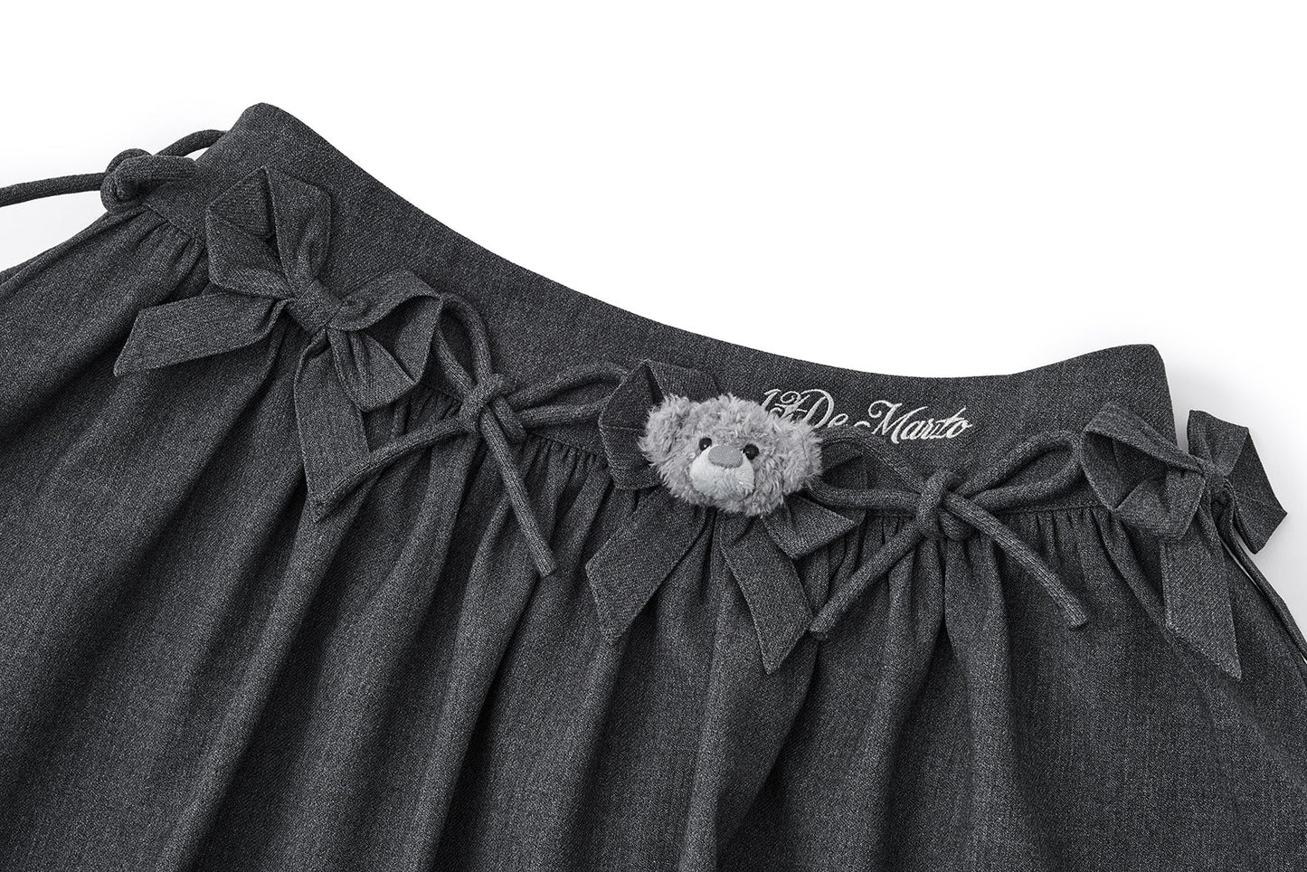 13DE MARZO Mini Bear Bow Blazer Skirt Grey