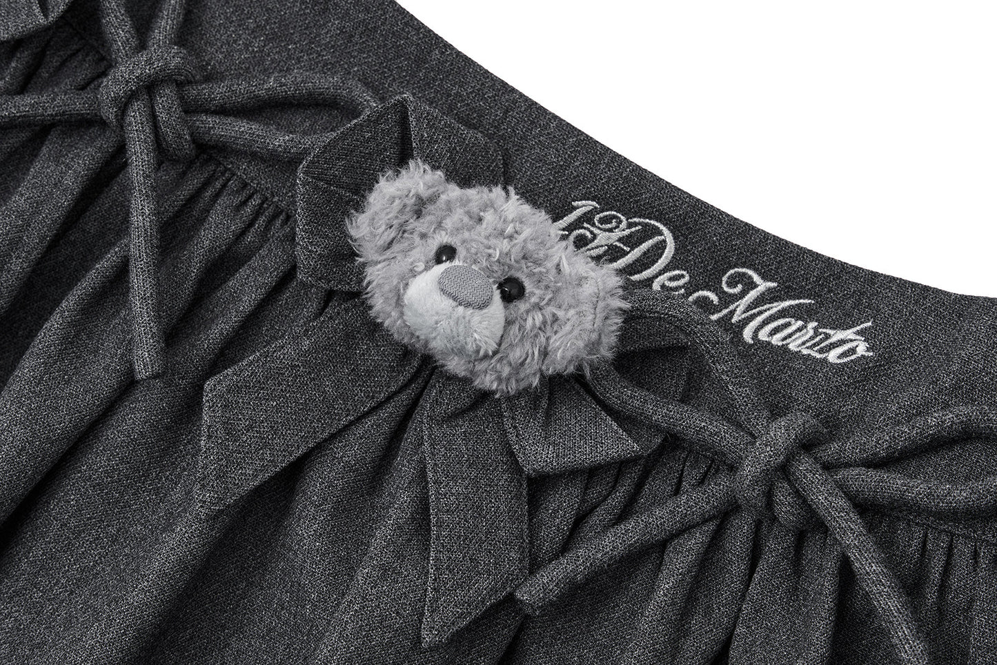 13DE MARZO Mini Bear Bow Blazer Skirt Grey