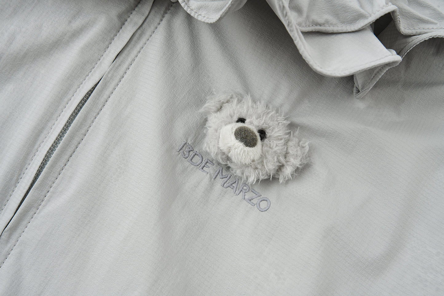 13DE MARZO Lace Collar Lightweight Jacket Grey