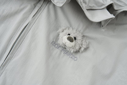 13DE MARZO Lace Collar Lightweight Jacket Grey