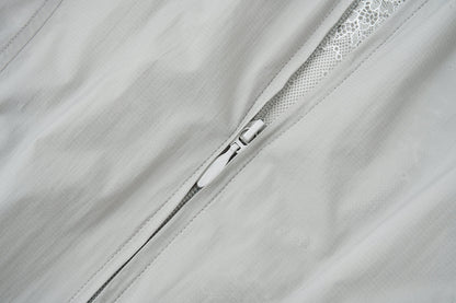 13DE MARZO Lace Collar Lightweight Jacket Grey
