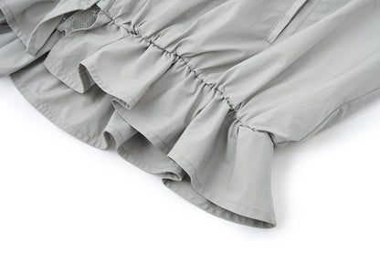 13DE MARZO Lace Collar Lightweight Jacket Grey