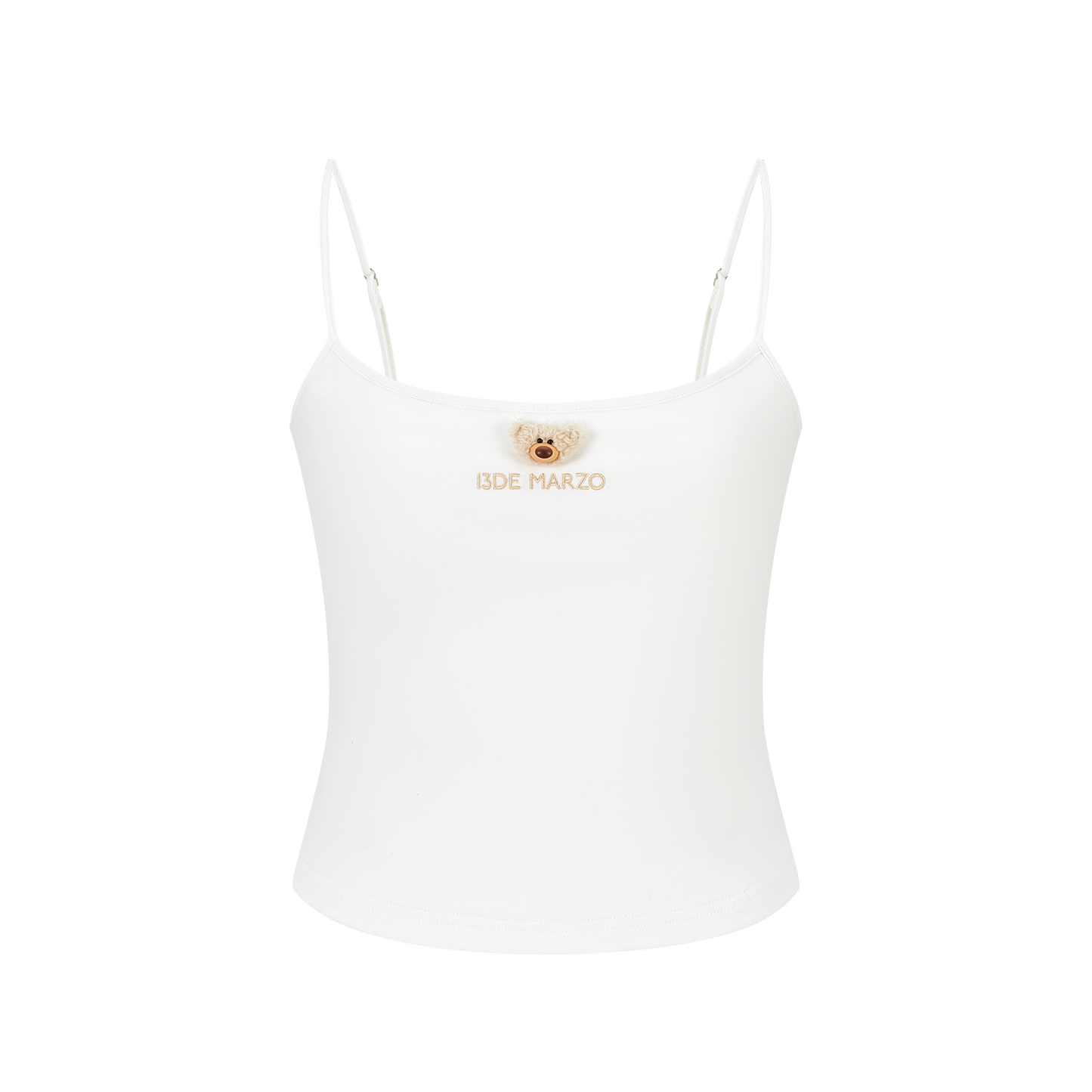 13DE MARZO Mini Bear Print Vest White