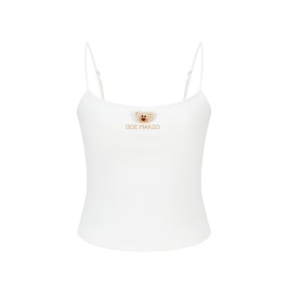 13DE MARZO Mini Bear Print Vest White