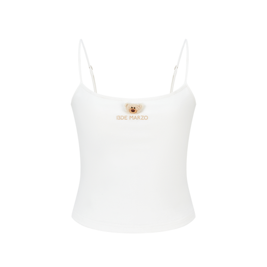 13DE MARZO Mini Bear Print Vest White