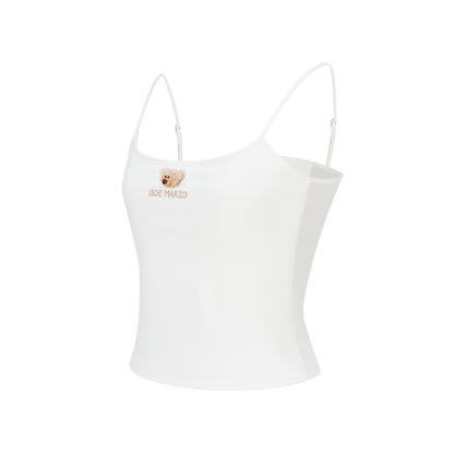 13DE MARZO Mini Bear Print Vest White