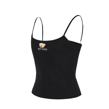13DE MARZO Mini Bear Print Vest Black