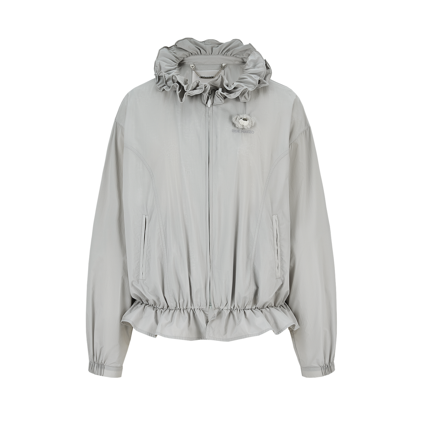13DE MARZO Lace Collar Lightweight Jacket Grey