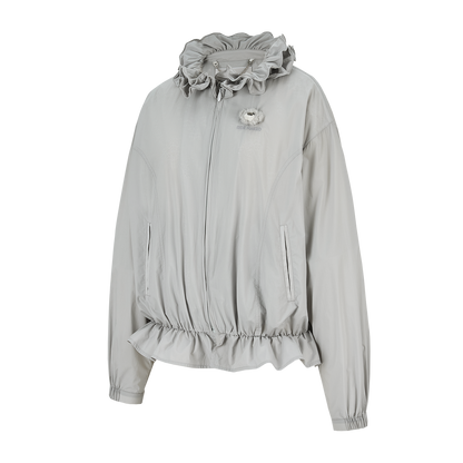 13DE MARZO Lace Collar Lightweight Jacket Grey