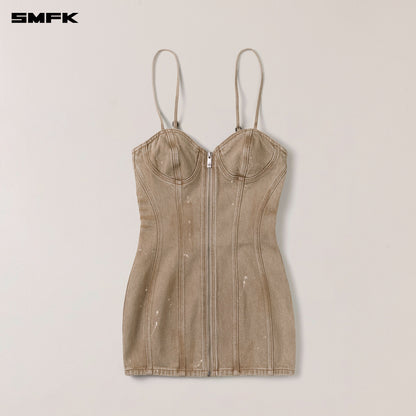 SMFK Rage Wild Origin Denim Dress Wild Cowboy Brown