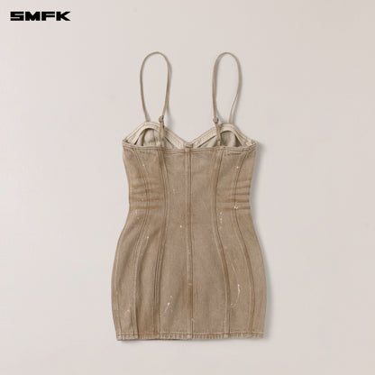 SMFK Rage Wild Origin Denim Dress Wild Cowboy Brown