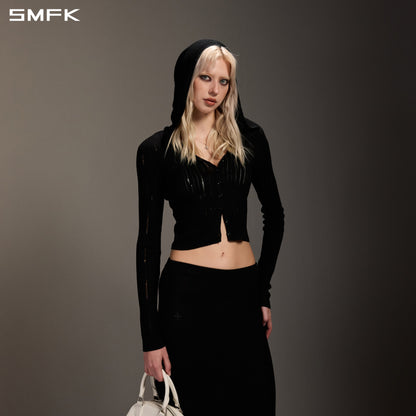 SMFK Myth Seer Strt Knit Long Dress Tencel+Silk Wild Black