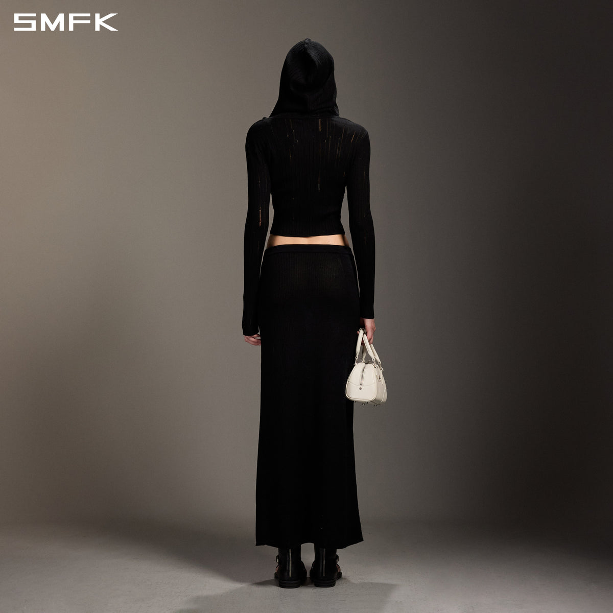 SMFK Myth Seer Strt Knit Long Dress Tencel+Silk Wild Black