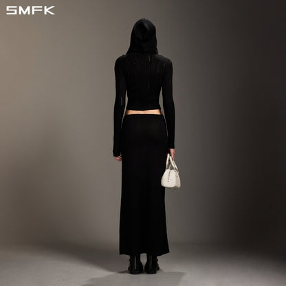 SMFK Myth Seer Strt Knit Long Dress Tencel+Silk Wild Black