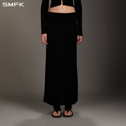 SMFK Myth Seer Strt Knit Long Dress Tencel+Silk Wild Black