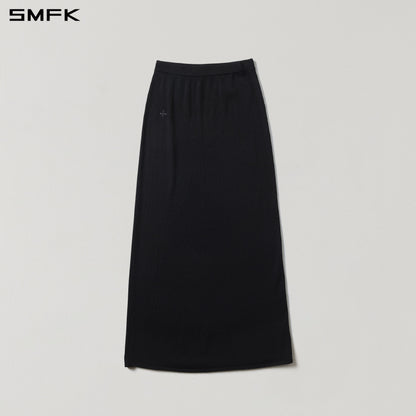 SMFK Myth Seer Strt Knit Long Dress Tencel+Silk Wild Black
