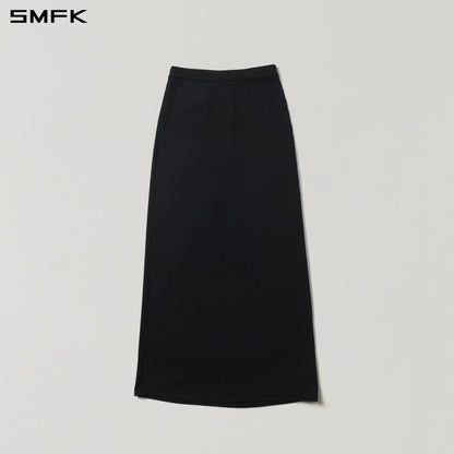 SMFK Myth Seer Strt Knit Long Dress Tencel+Silk Wild Black