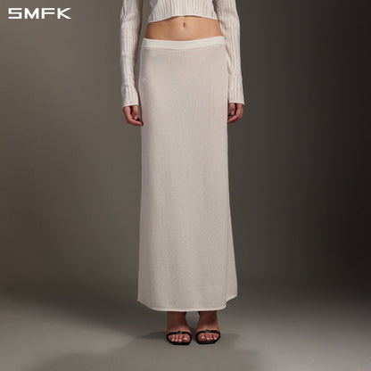 SMFK Myth Seer Strt Knit Long Dress Tencel+Silk Cloud White
