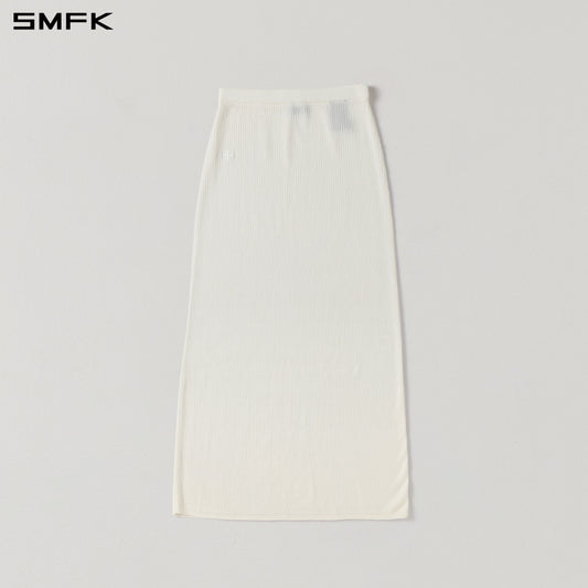 SMFK Myth Seer Strt Knit Long Dress Tencel+Silk Cloud White