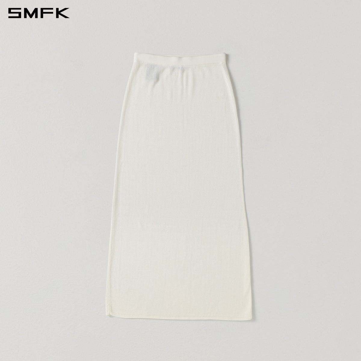 SMFK Myth Seer Strt Knit Long Dress Tencel+Silk Cloud White