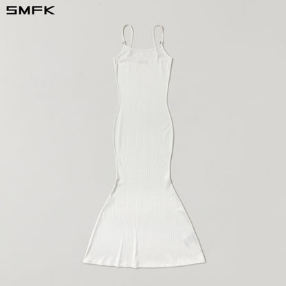 SMFK Vintage Nomadic Silk Camisole Long Dress Silk+Cotton Cloud White