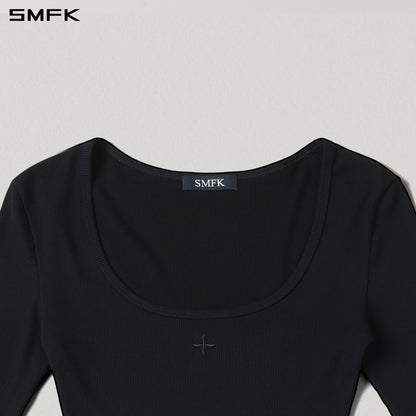 SMFK Vintage Nomadic Silk Long Dress Silk+Cotton Wild Black