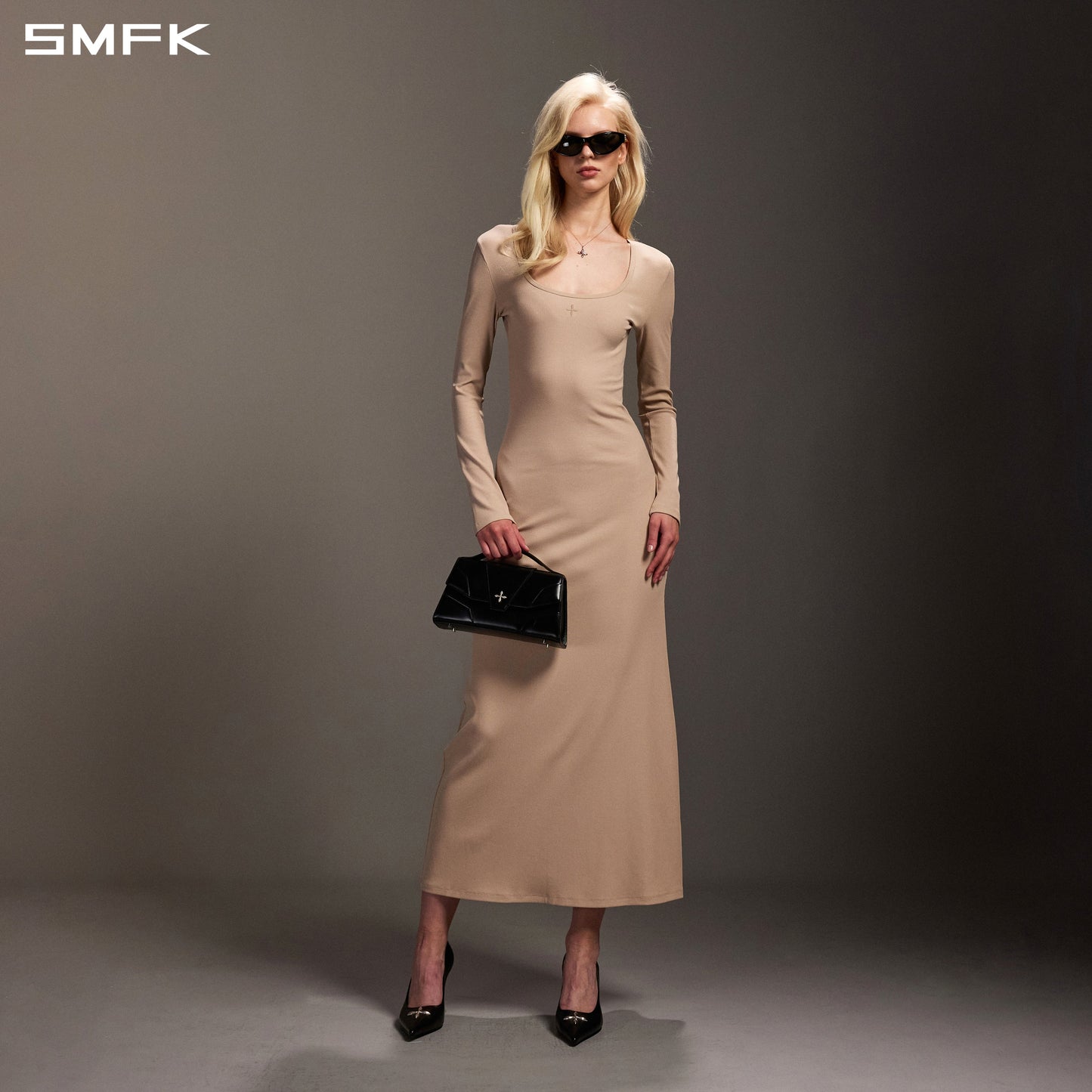 SMFK Vintage Nomadic Silk Long Dress Silk+Cotton Fresh Skin