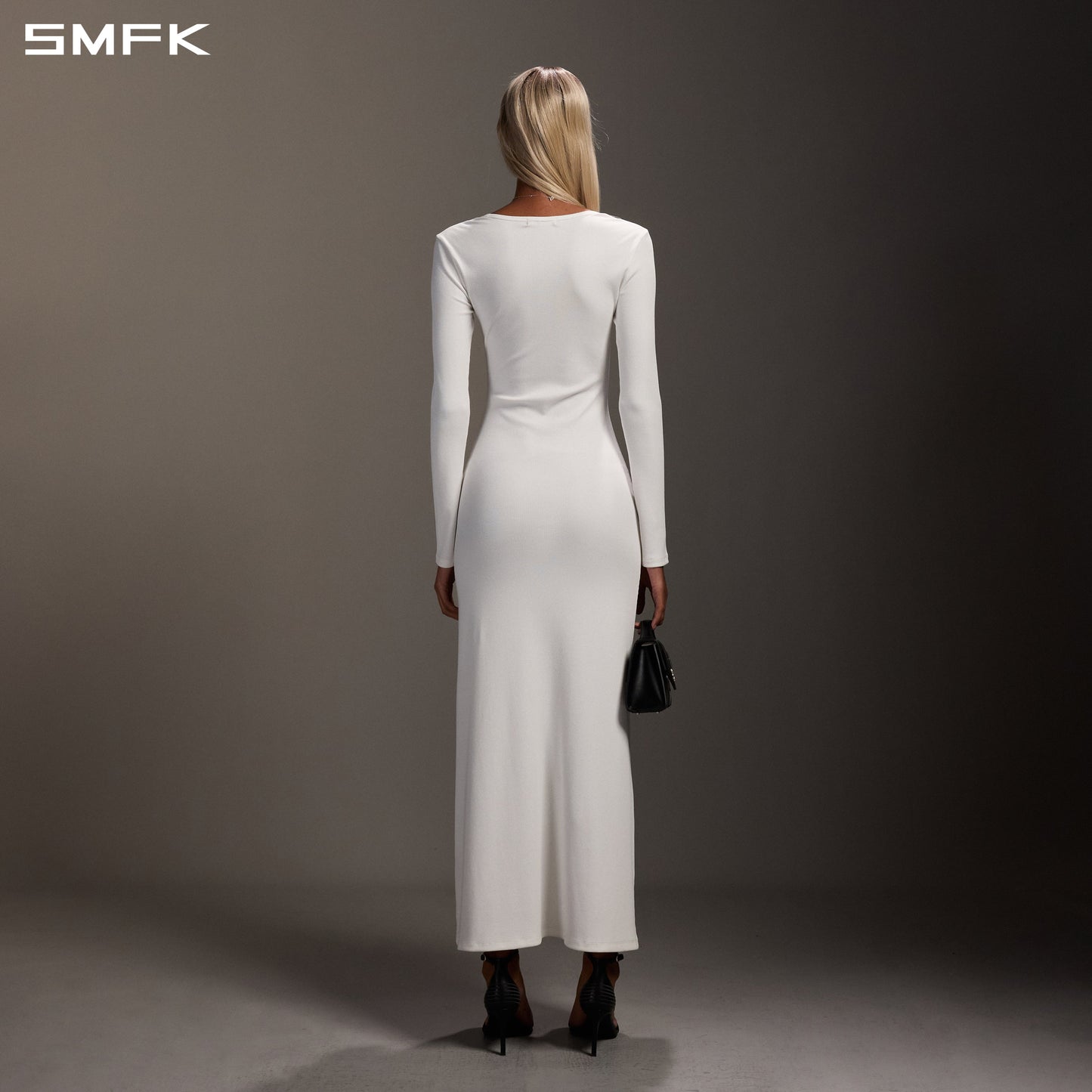 SMFK Vintage Nomadic Silk Long Dress Silk+Cotton Cloud White