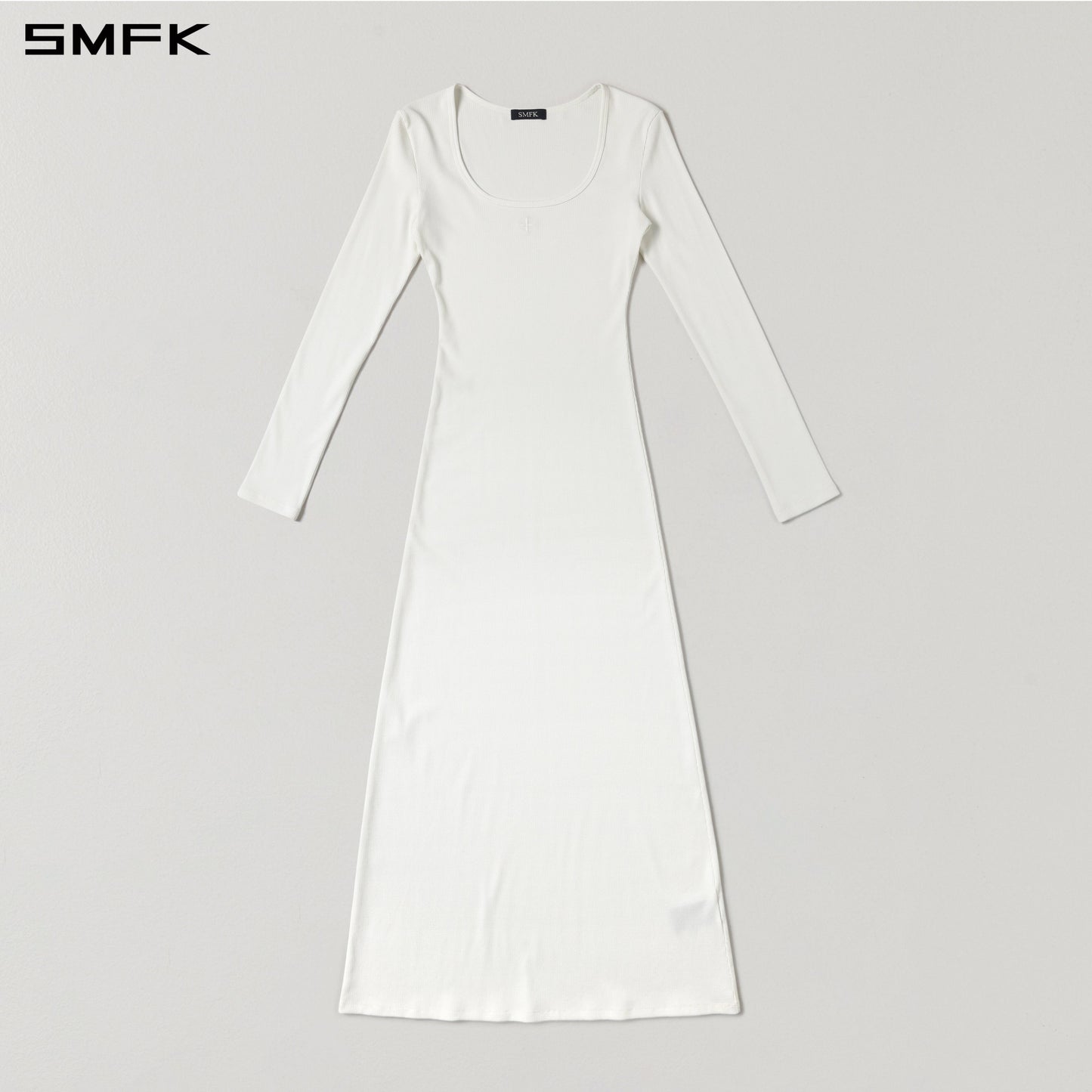 SMFK Vintage Nomadic Silk Long Dress Silk+Cotton Cloud White