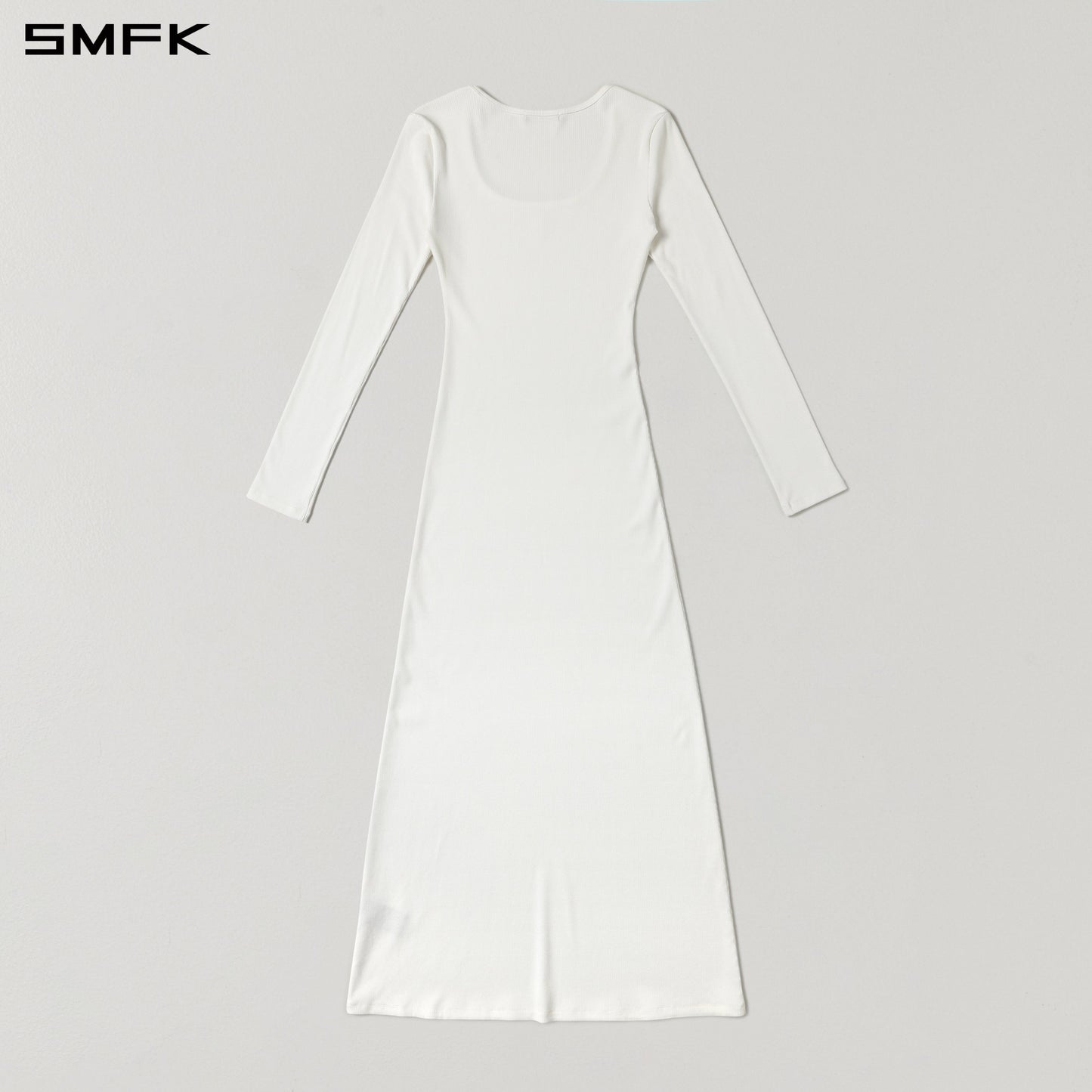 SMFK Vintage Nomadic Silk Long Dress Silk+Cotton Cloud White